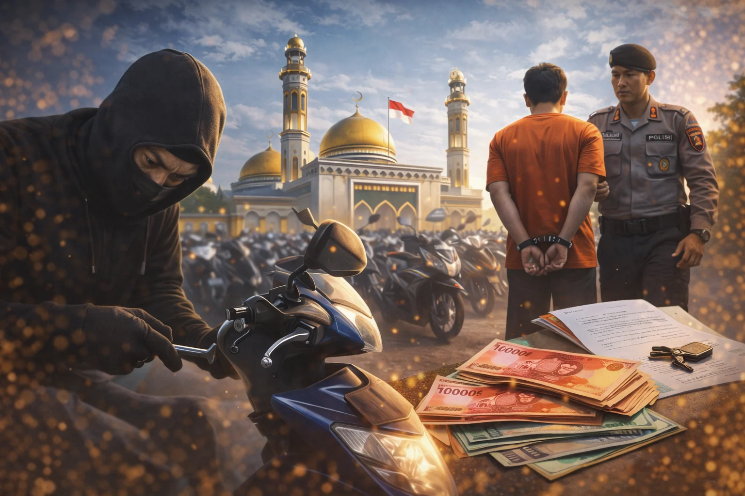Polisi ungkap kasus curanmor di parkiran Masjid Mujahidin Pontianak setelah motor digadaikan di Mempawah