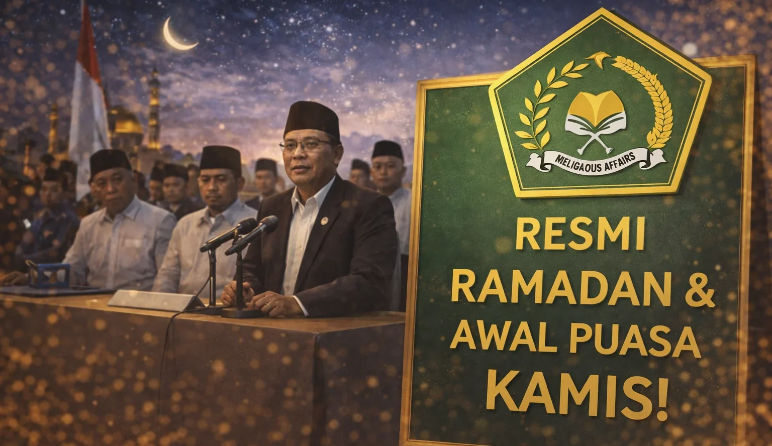 Menteri Agama mengumumkan hasil sidang isbat penetapan awal Ramadan 1447 H