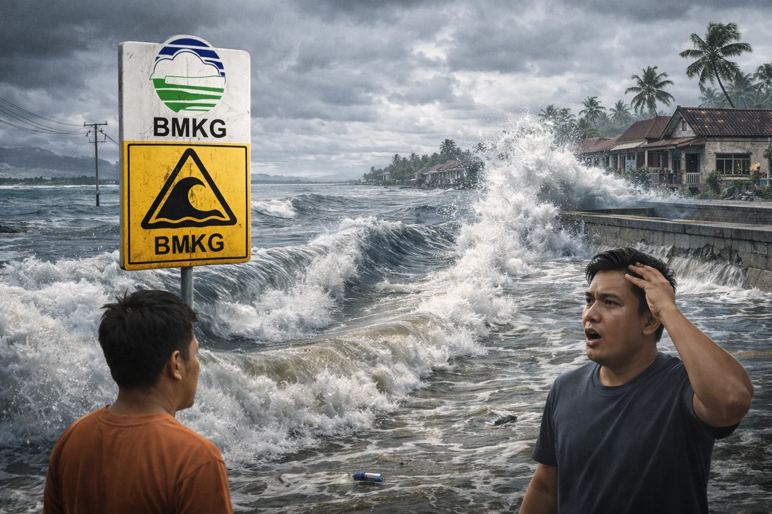 Ilustrasi ketinggian muka air laut mendekati maksimum tahunan di pesisir Kalimantan Barat.