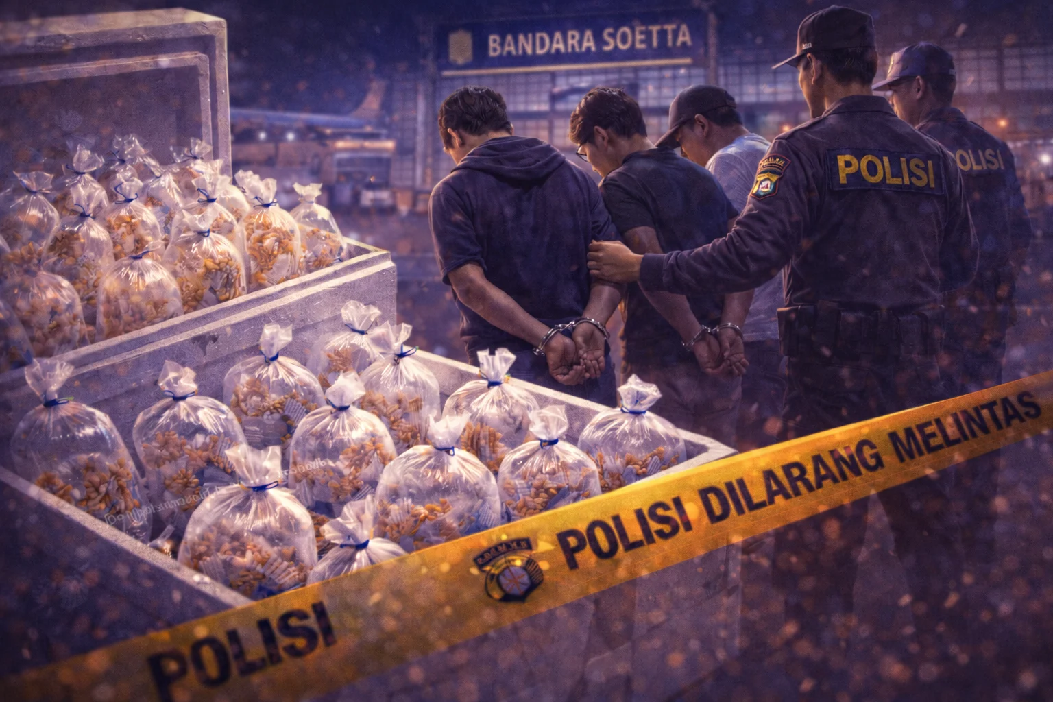 Benih lobster jenis pasir dan mutiara yang digagalkan penyelundupannya di Bandara Soekarno-Hatta, Tangerang