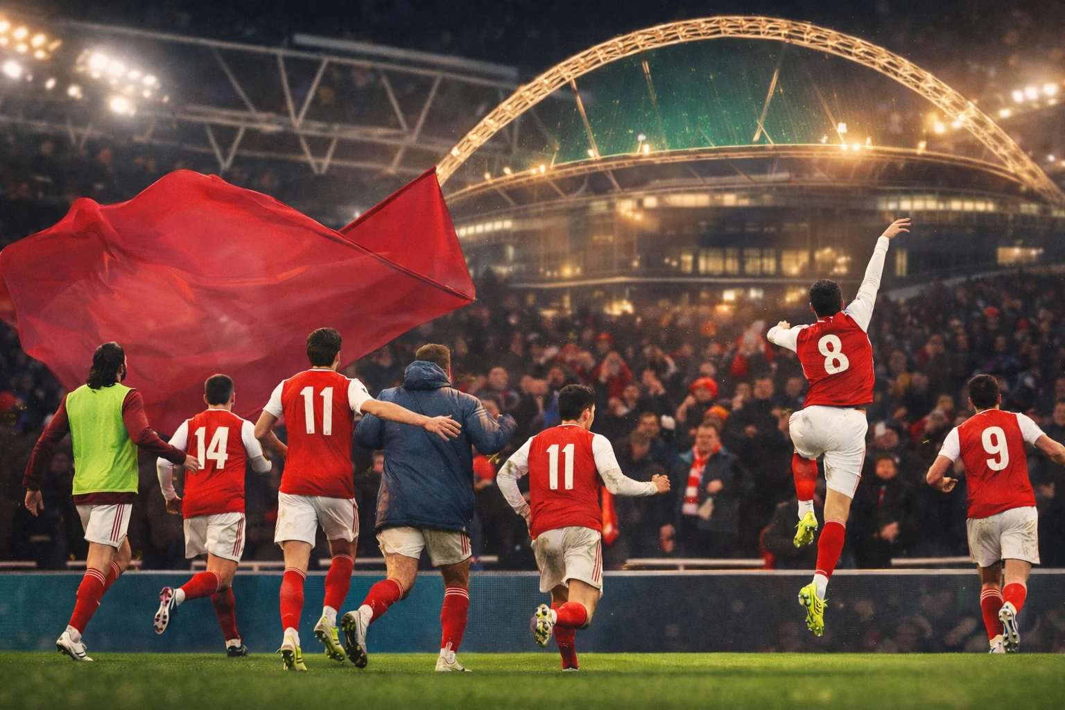 Suporter Arsenal di Stadion menyambut tim saat pertandingan Carabao Cup musim 2026.