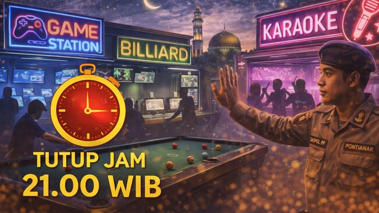 Patroli petugas memastikan tempat hiburan di Pontianak mengikuti aturan jam buka tutup selama Ramadan