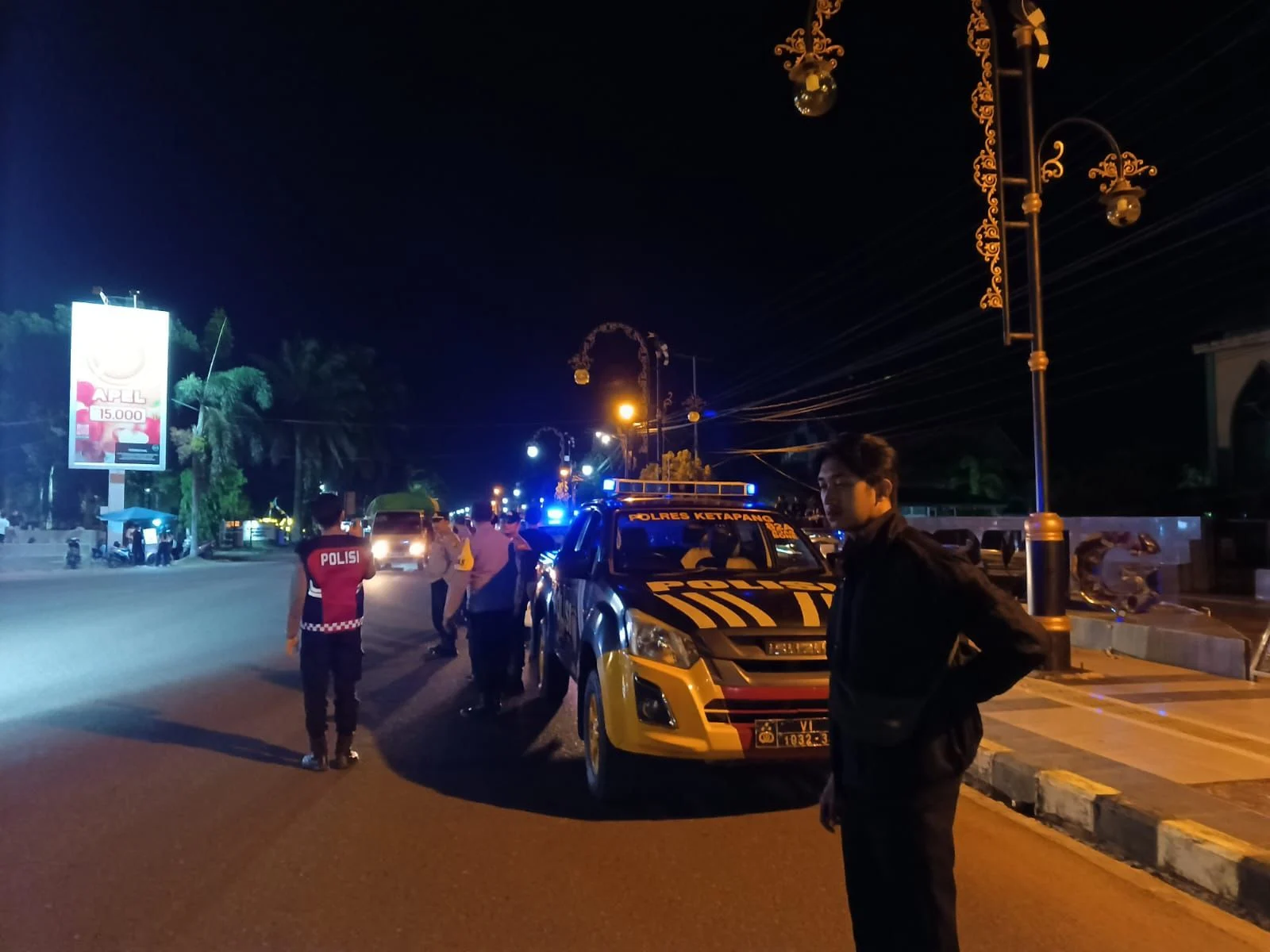 Kasat Intelkam Polres Ketapang AKP Dhira Justitia Sutriyodi memimpin operasi antisipasi balap liar dan knalpot brong