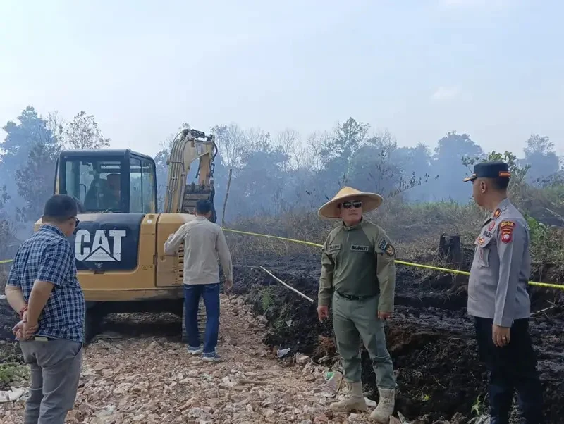 Lahan terbakar di Sungai Raya Dalam disegel aparat kepolisian