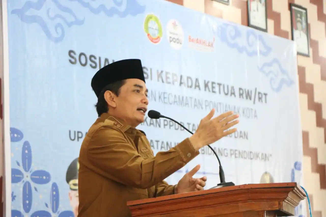 Sosialisasi PPDB 2026 Pontianak yang menegaskan larangan praktik siswa titipan untuk menjaga transparansi penerimaan siswa baru.