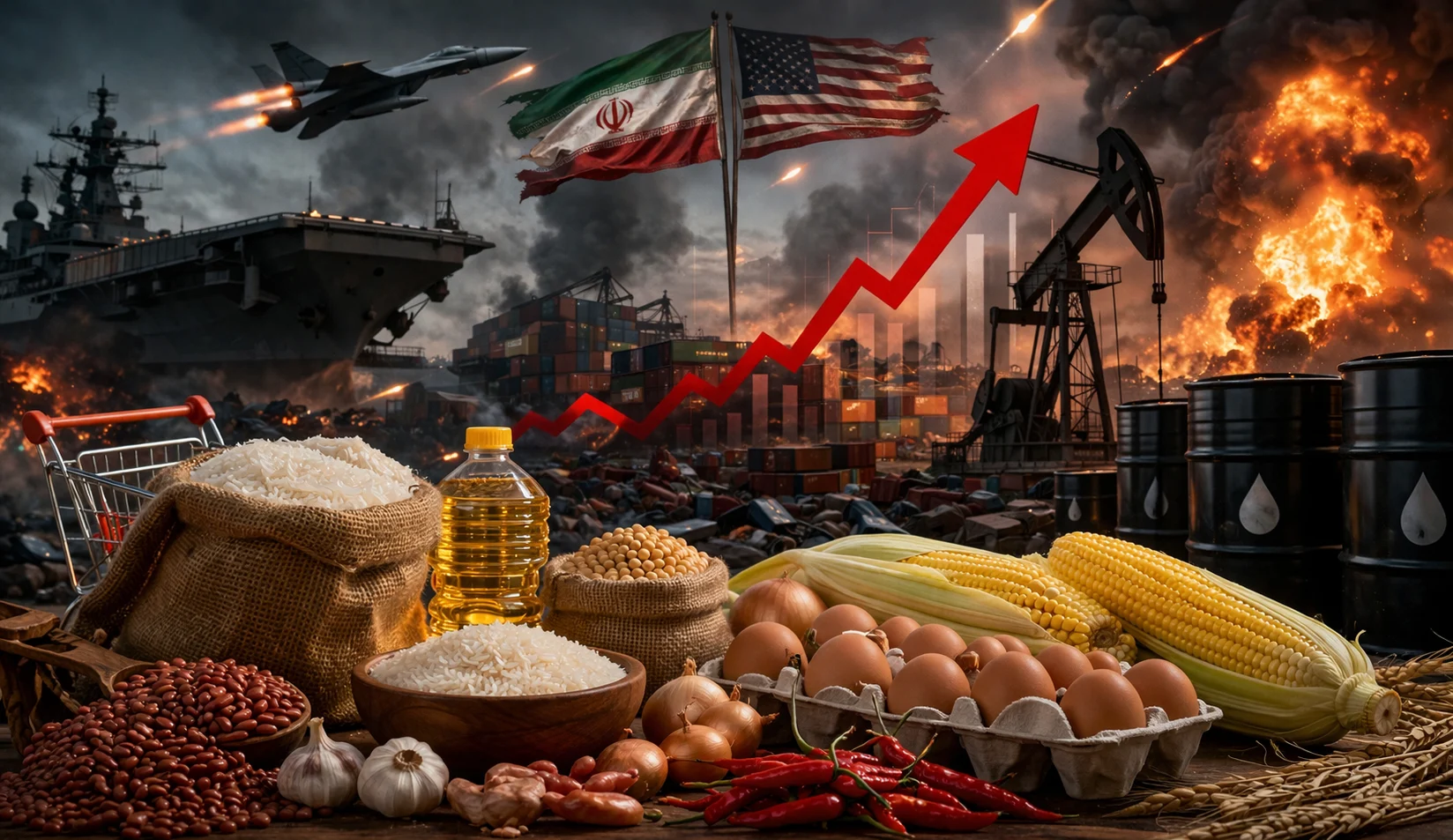 Ilustrasi kenaikan harga pangan akibat konflik Timur Tengah