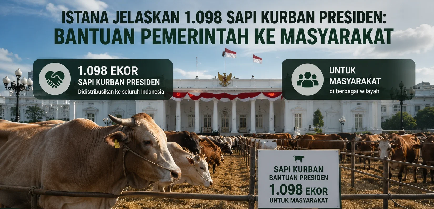 Ilustrasi sapi kurban bantuan Presiden 2026 yang disalurkan pemerintah kepada masyarakat di berbagai daerah Indonesia.