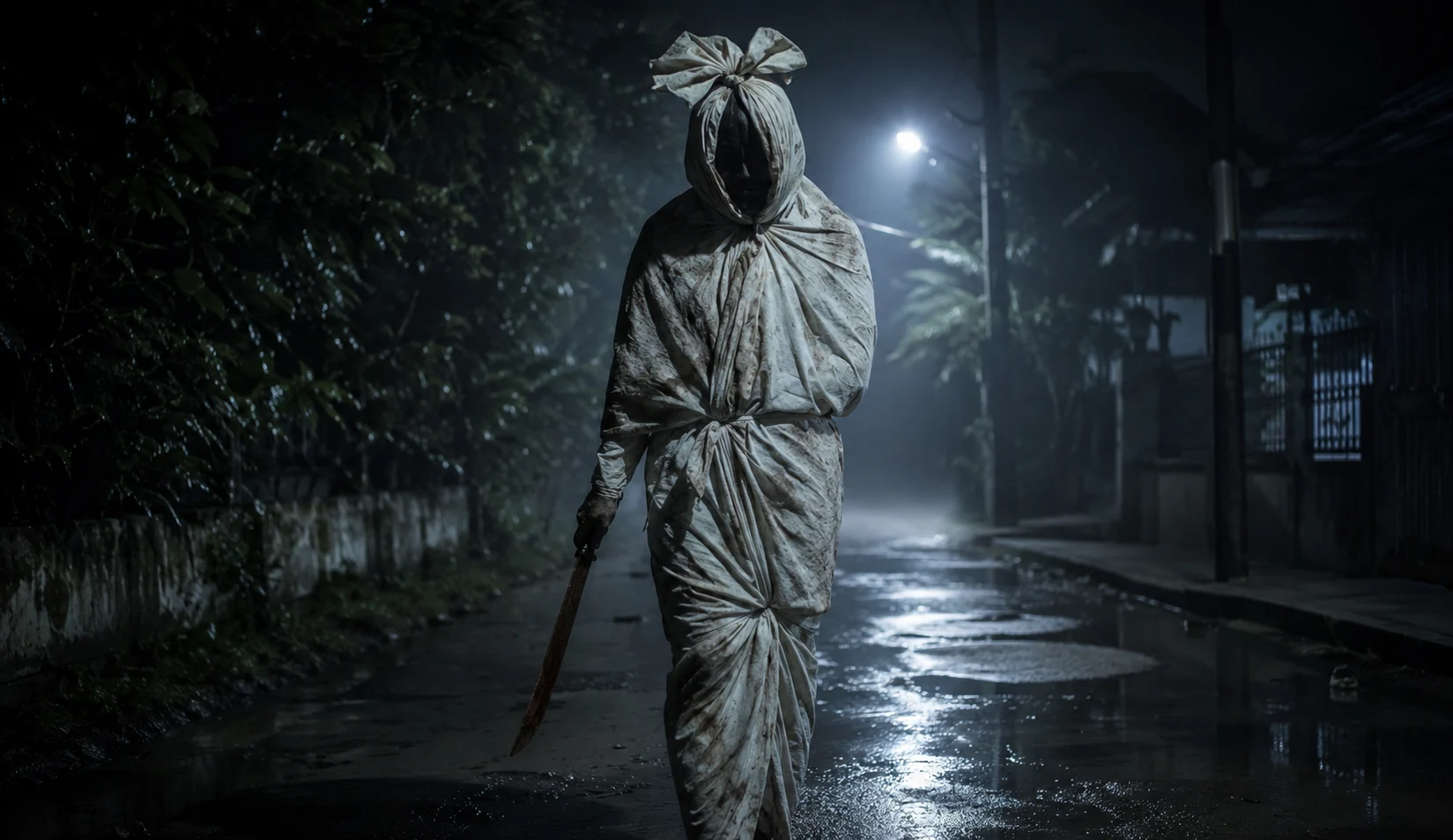 Video viral sosok pocong membawa senjata tajam di Kota Pontianak yang meresahkan warga dan menjadi perhatian polisi.
