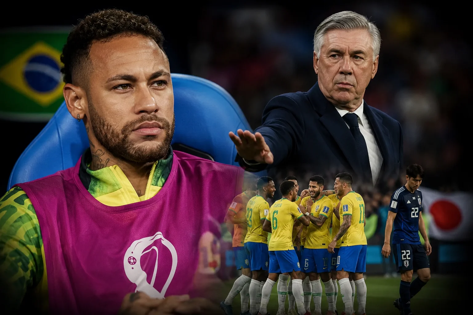 Neymar berada di bangku cadangan Timnas Brasil saat menghadapi Jepang di Piala Dunia 2026.
