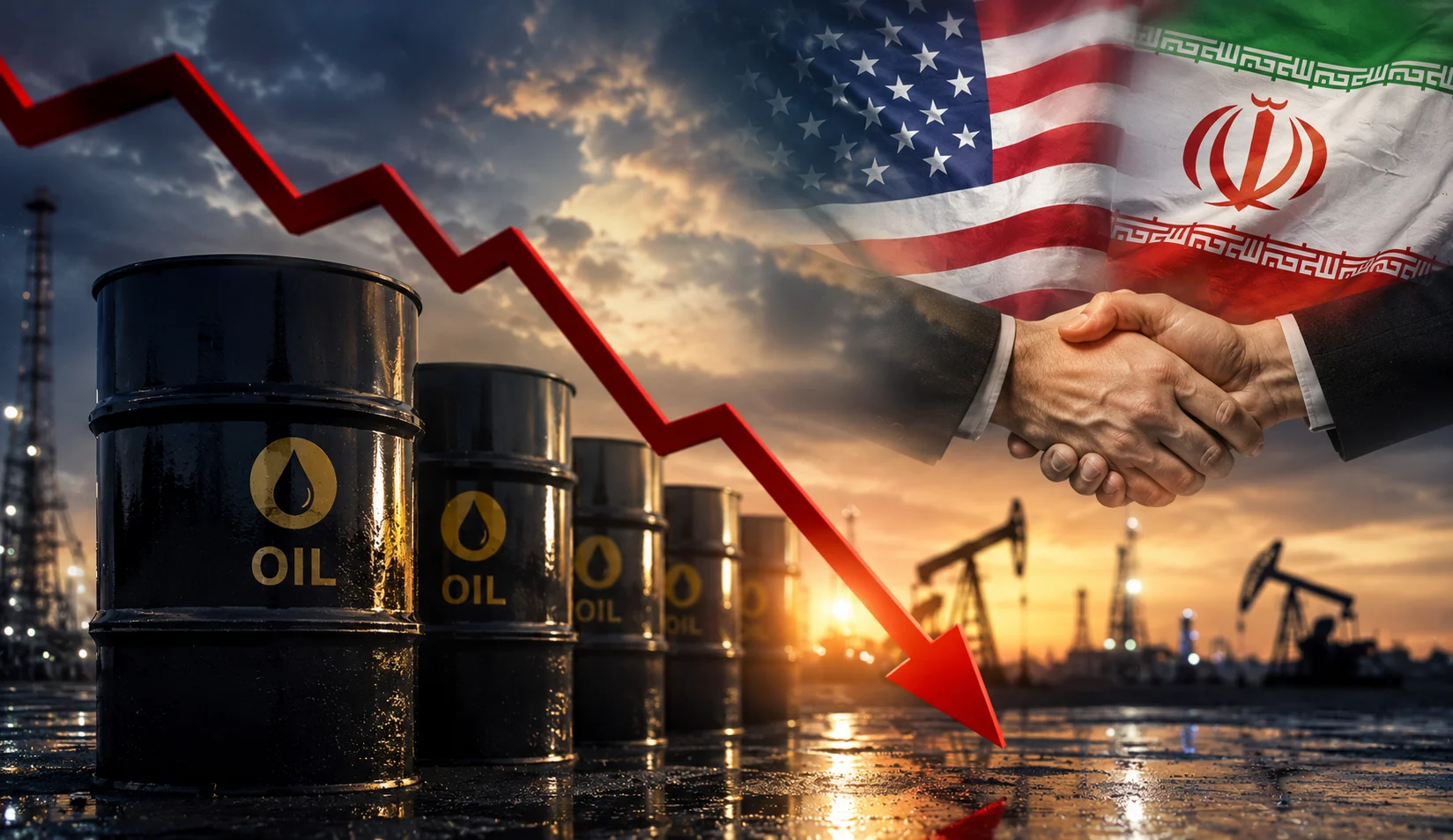 Ilustrasi pergerakan harga minyak dunia setelah kesepakatan damai antara Amerika Serikat dan Iran.