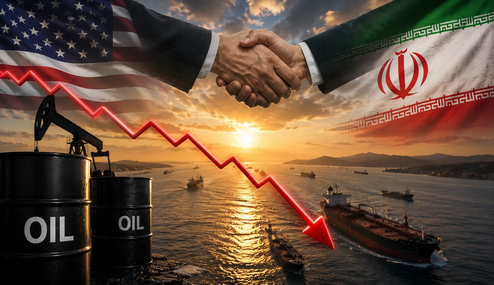 Kapal tanker minyak melintas di Selat Hormuz yang akan kembali dibuka setelah kesepakatan damai AS dan Iran.