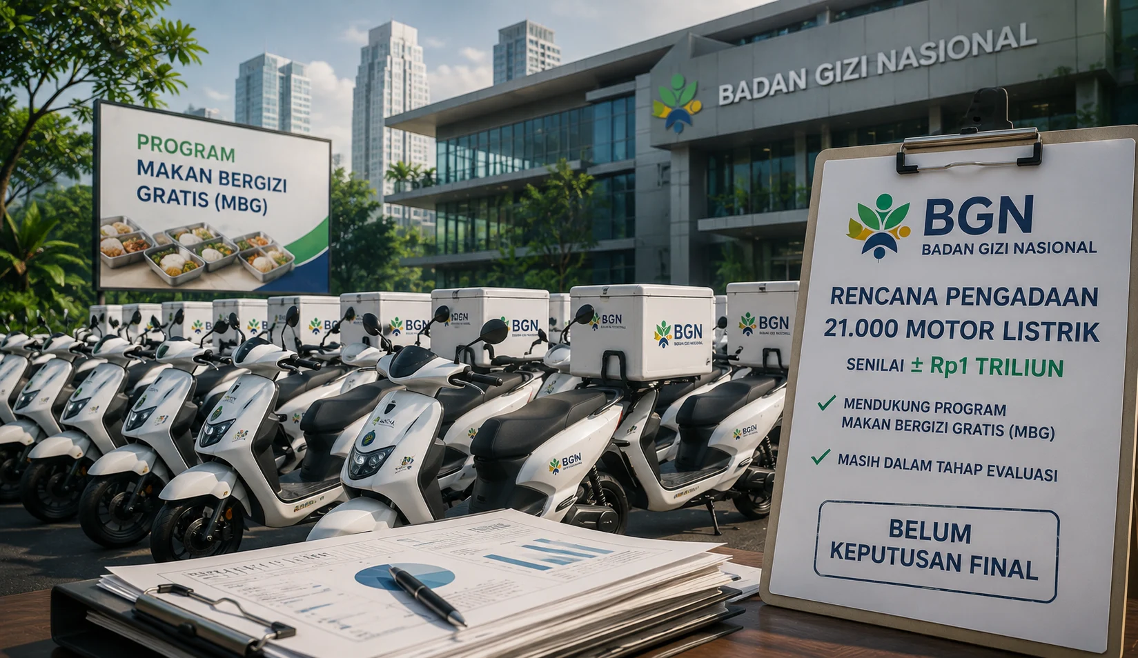 Deretan motor listrik yang direncanakan untuk mendukung distribusi Program Makan Bergizi Gratis.