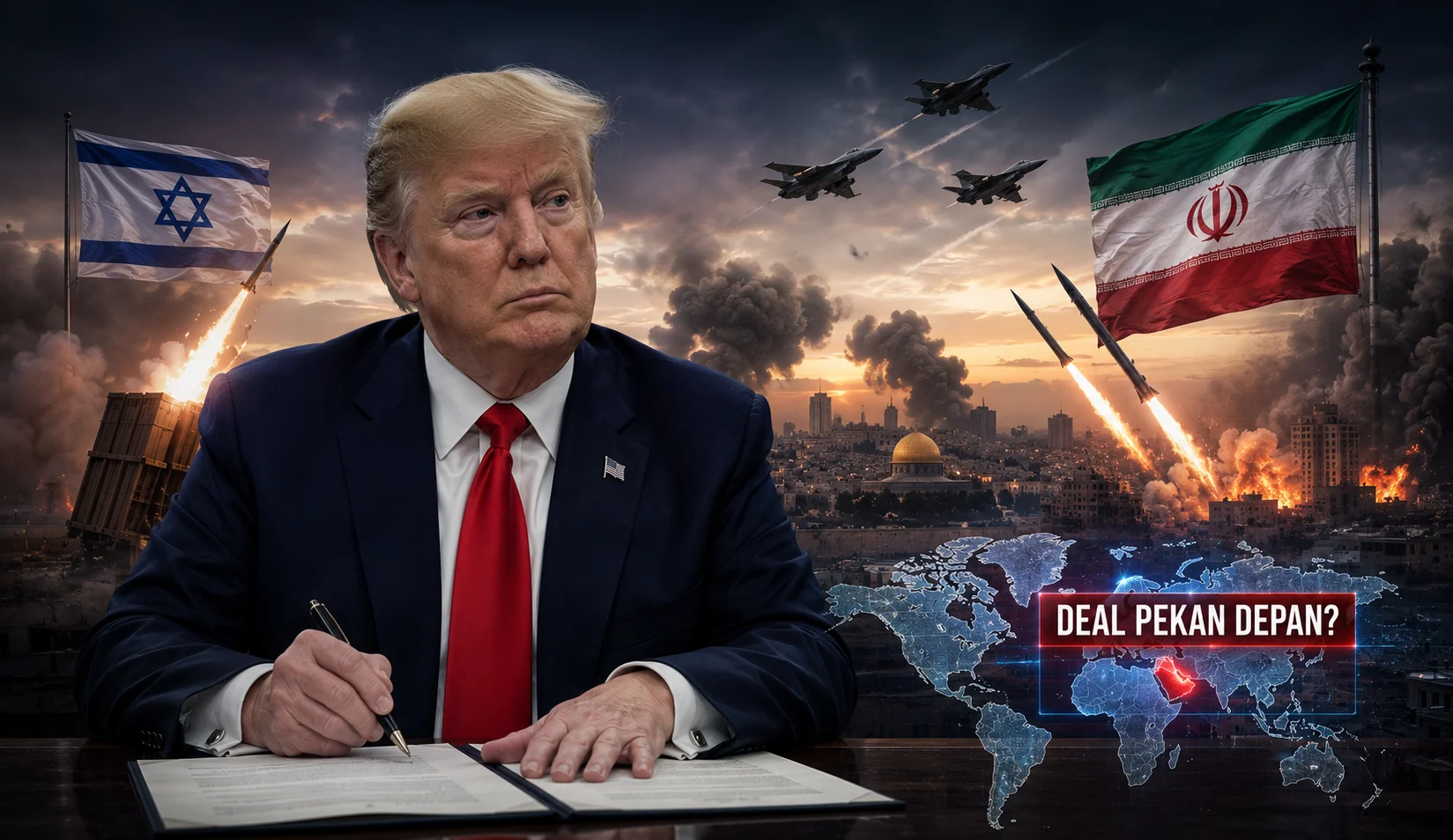 Presiden AS Donald Trump saat memberikan pernyataan mengejutkan terkait prediksi gencatan senjata Iran