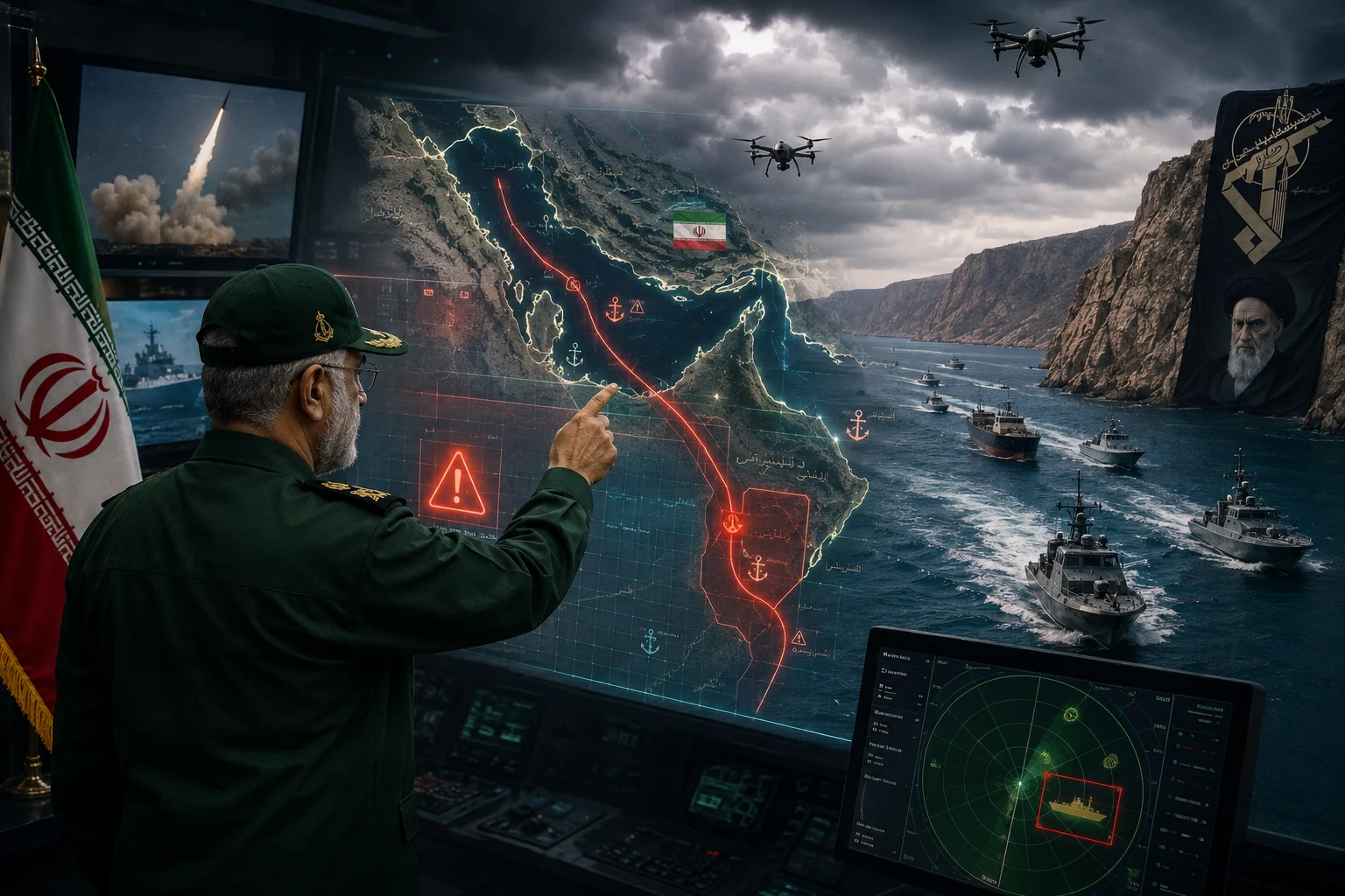 Iran memperingatkan kapal-kapal agar tidak melintas di luar jalur resmi Selat Hormuz.