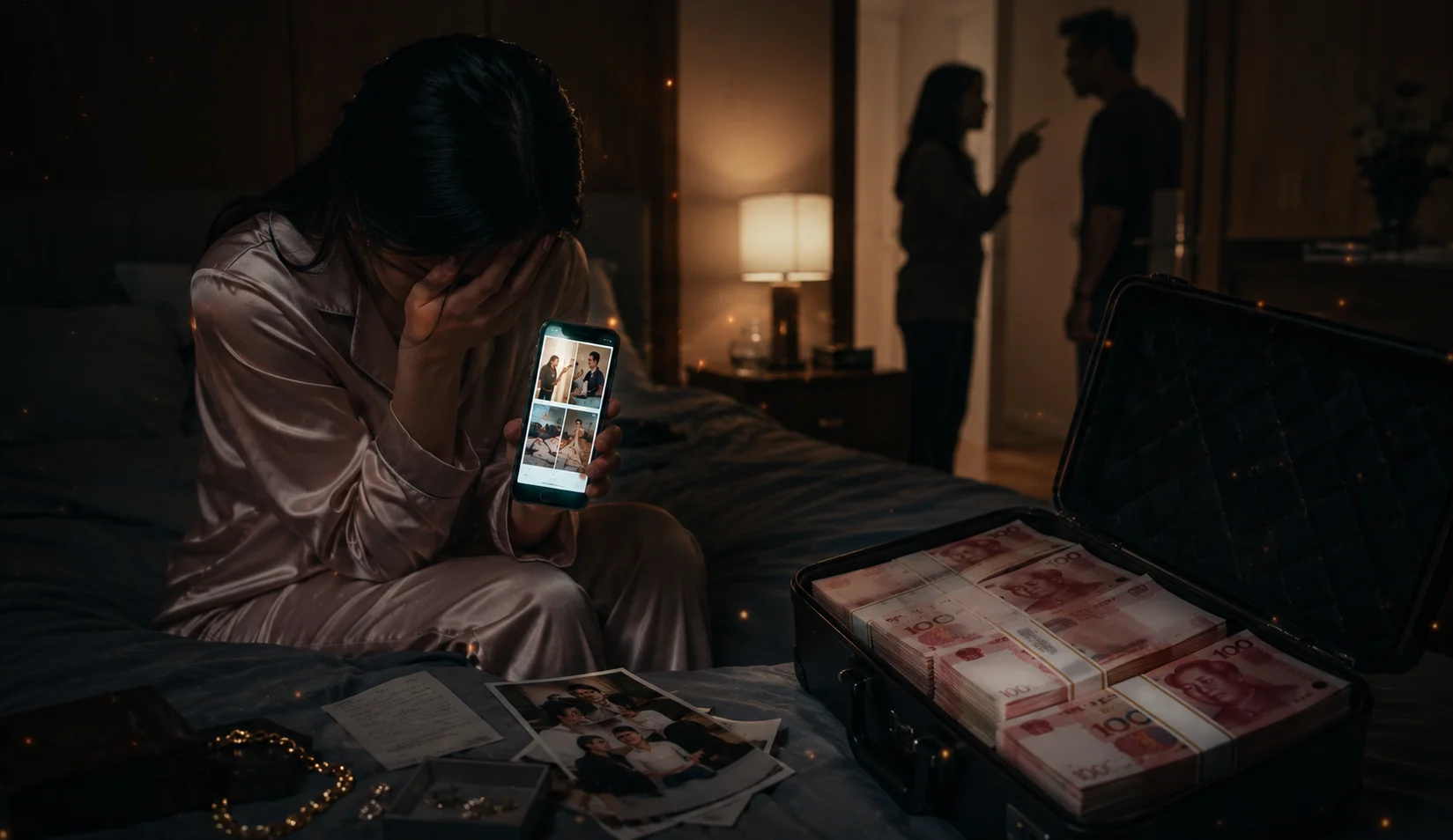 Ilustrasi wanita korban KDRT terkejut mengetahui suaminya menyimpan harta Rp37 miliar
