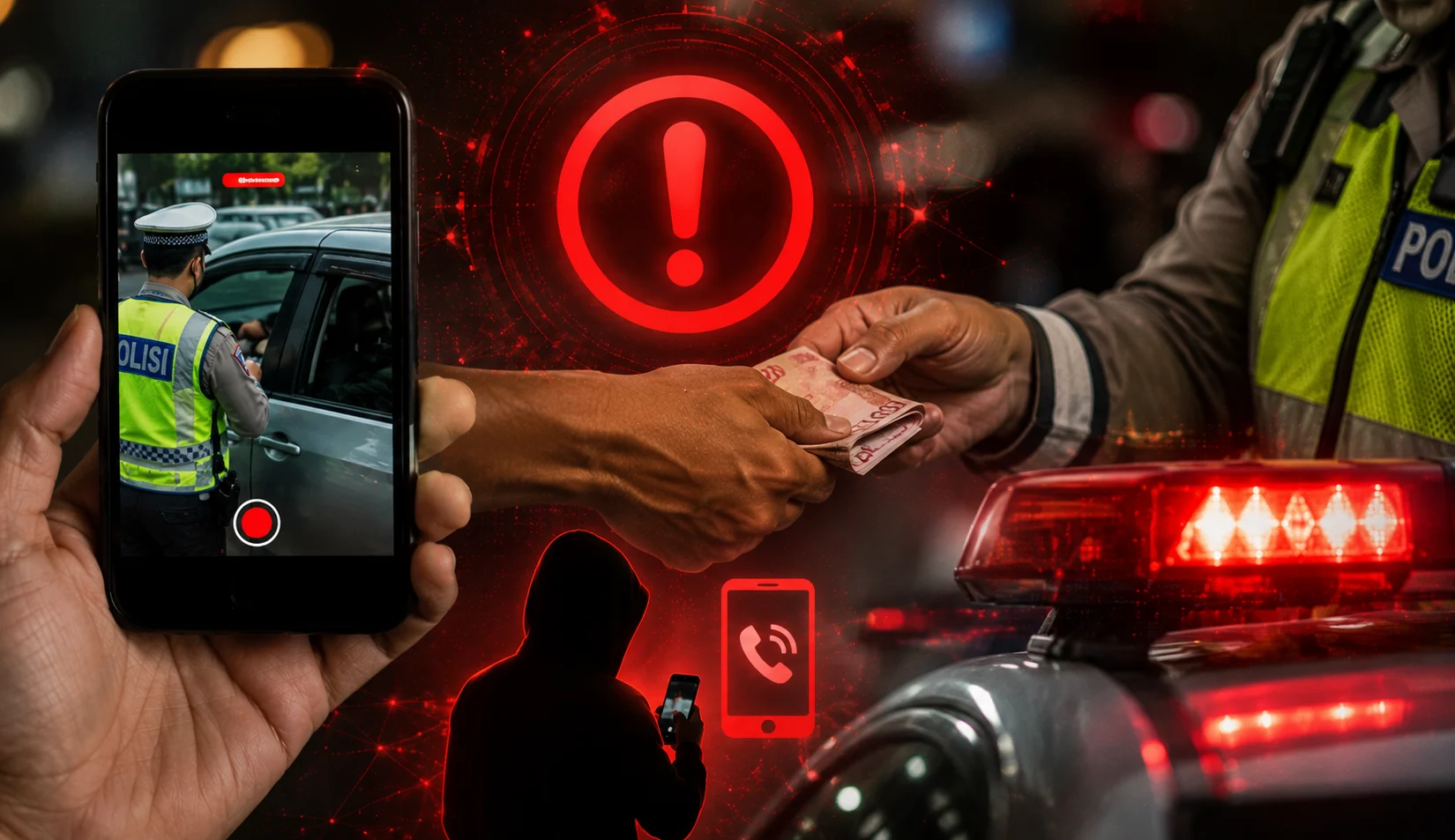 Tangkapan layar video viral yang memperlihatkan dugaan pungutan liar oleh oknum polisi lalu lintas di Kota Pontianak.