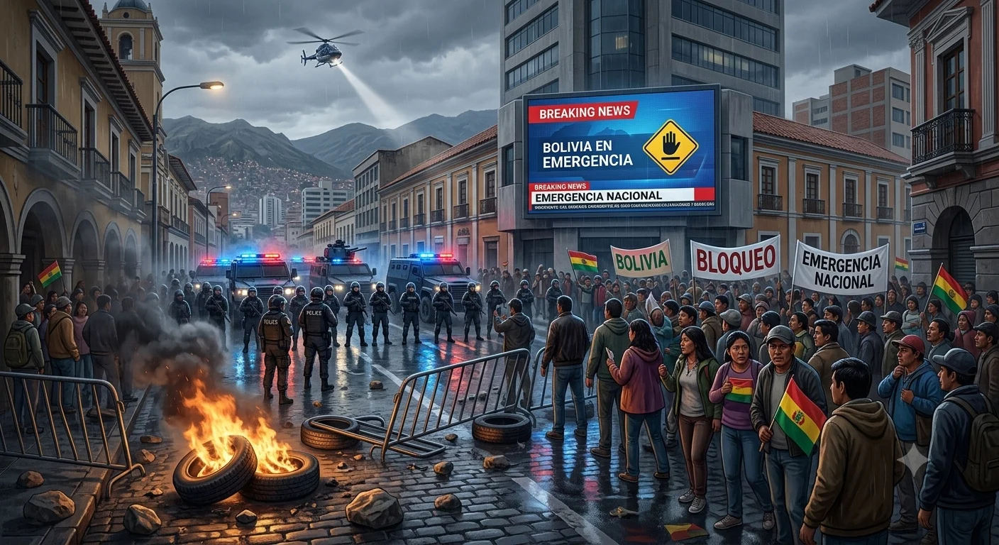 Aparat keamanan berjaga di Bolivia setelah pemerintah menetapkan status darurat nasional akibat krisis blokade.
