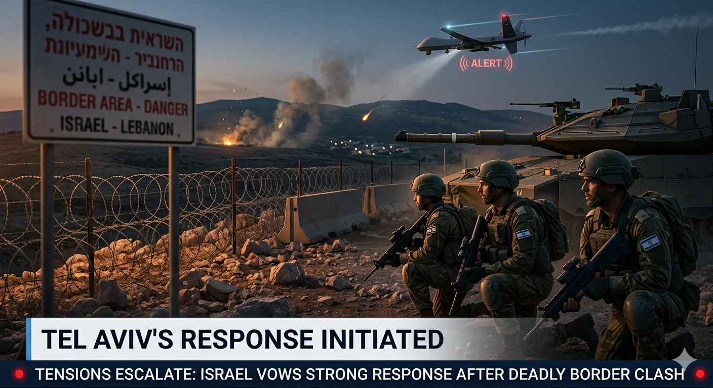 Pasukan militer Israel berjaga di wilayah perbatasan dekat Lebanon.