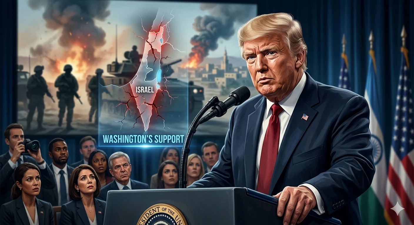 Presiden Amerika Serikat Donald Trump berbicara soal dukungan Washington terhadap Israel di tengah konflik Timur Tengah.