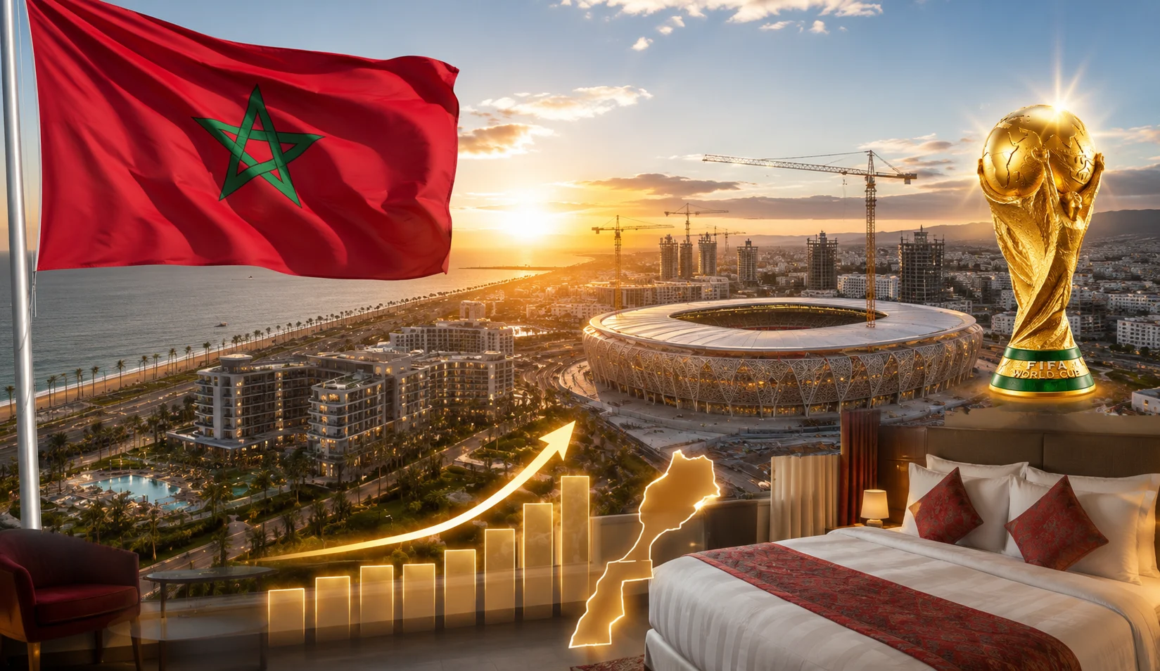 Hotel modern di Maroko yang dipersiapkan menyambut Piala Dunia FIFA 2030.
